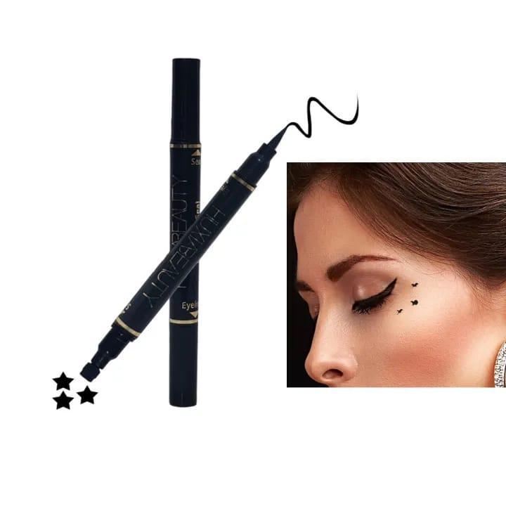 Dual-Ended Waterproof Eyeliner | Precision Liner & Stamp Pen
