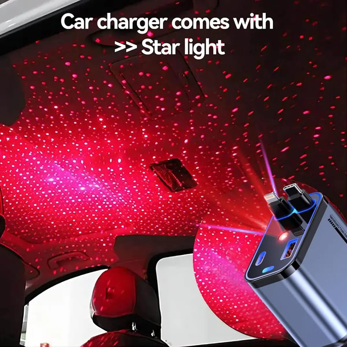 Car Starry Sky Ambient Light USB Charger – LED Interior Projector